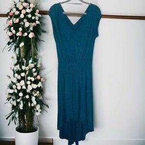 Mossimo Women's Teal High-Low Dress M Rayon/Polyester/Spandex Blend Chic & Comfy